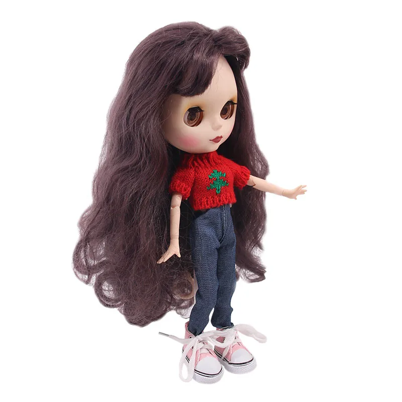 LUCKDOLL 15 Стиль 1 комплект одежды = свитер+ джинсы для BJD 30 см 1/6 Blyth куклы Barbiees одежда, игрушки для девочек, поколение, подарок на день рождения