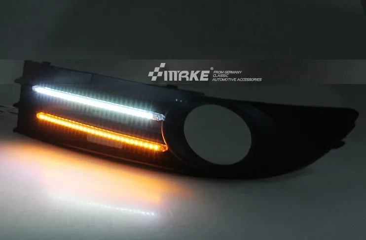 Для VW TOURAN 2008-2011 led drl дневные ходовые огни с противотуманной крышкой желтая функция поворота Высокое качество