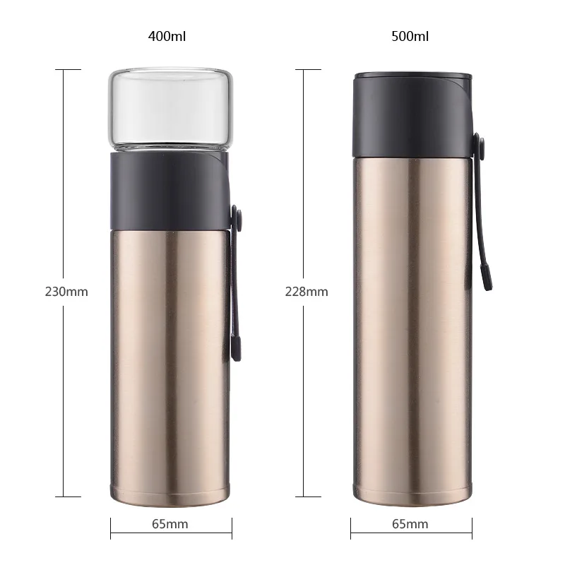 Thermos Bottle Vacuum Mug Insulated Stainless Steel Multifunction Creative Glass Tea Cup and Filter Man Gift Office | Дом и сад