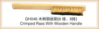 free shipping 2pcslot crimped brass brush with wooden handle gh046 gold clearing brush 8 row jewelry tools cleaning brush
