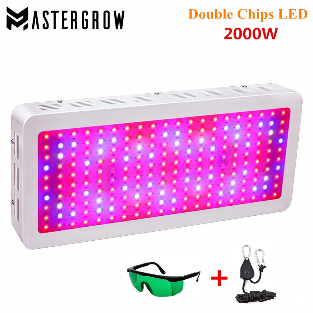 Полный спектр 300/600/800/900/1000/1200/1800/2000W светодиодный Grow светильник 410-730nm для комнатных растений и цветок парниковых расти палатку - Испускаемый цвет: Double chip 2000W