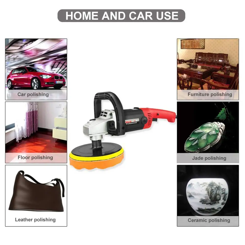 Car Sander Machine Waxing 220V 1400W Multi-purpose Variable Speed Polisher Six-speed Regulation Accessories | Автомобили и