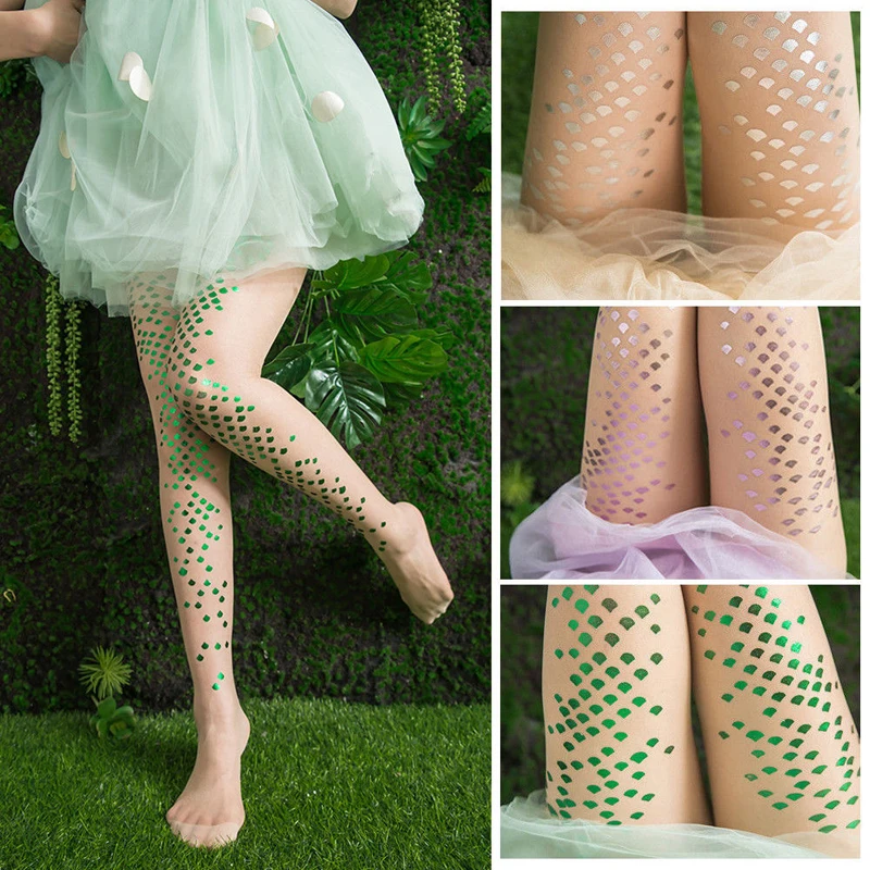 Новинка модные пикантные летние женские чулки с принтом русалки длинные тонкие