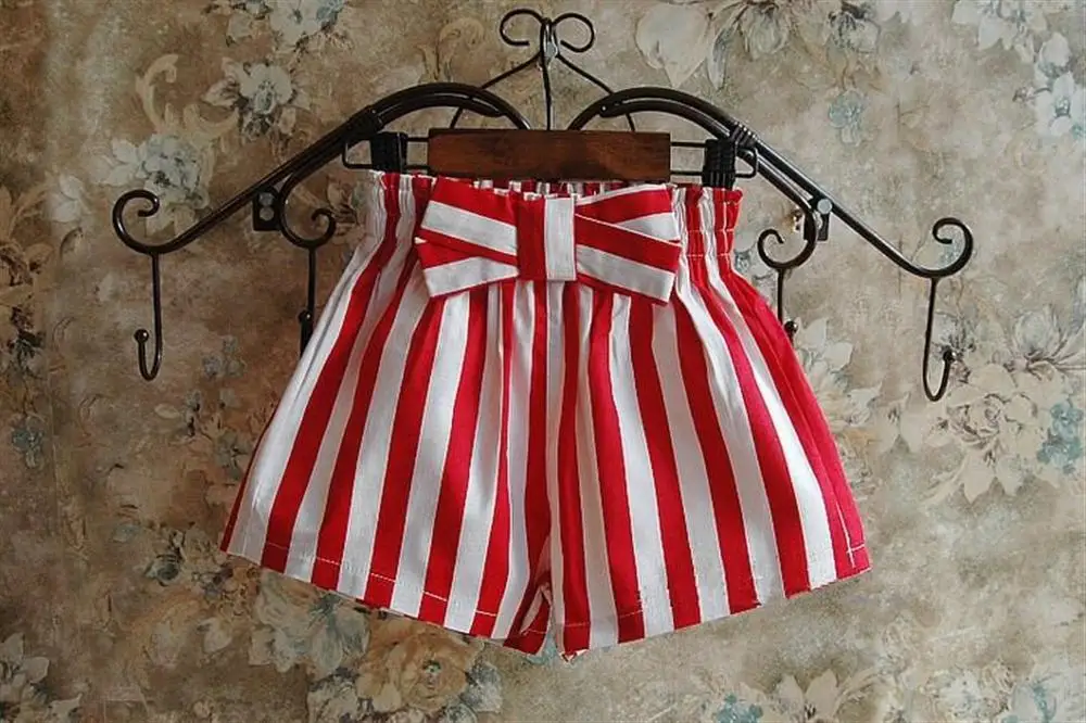 2018 Summer Girls Lace Blouse Striped Shorts Suits Clothes 2 3 4 5 6 7 Years Kids Fashion Costumes Flower Children Cloting Set|Комплекты