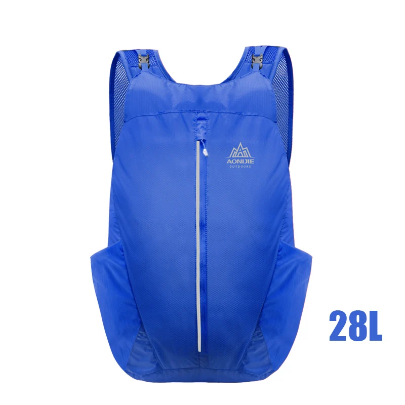 AONIJIE 18-28L Мужской Женский легкий рюкзак складной нейлоновый наружный спортивный походный Кемпинг Альпинизм тренажерный зал фитнес дорожная сумка - Цвет: 28L Blue