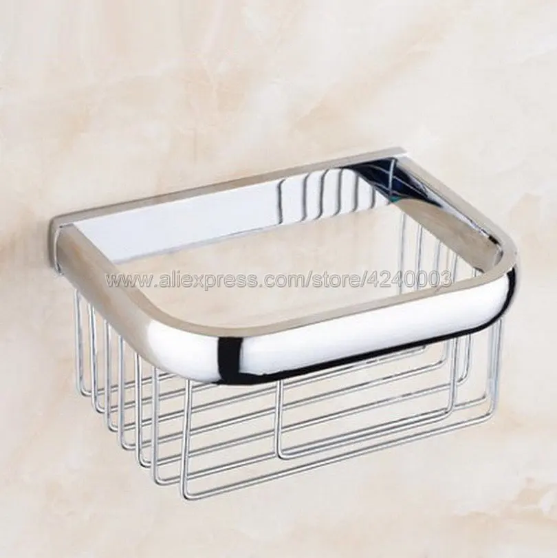Storage Basket Полированный хромированный квадратный набор аксессуаров для ванной комнаты, аксессуары для ванной, настенный держатель для бумажных полотенец, вешалка для полотенец Kxz002 - Цвет: Storage Basket