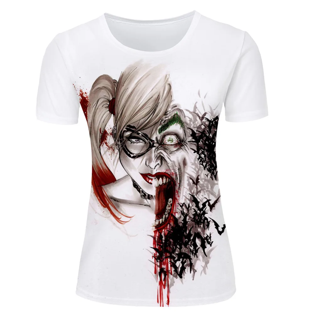 ДЖОКЕР Символов 3d Crewneck Футболка Женские Летние Стиль Наряды Тройники Топы Модная