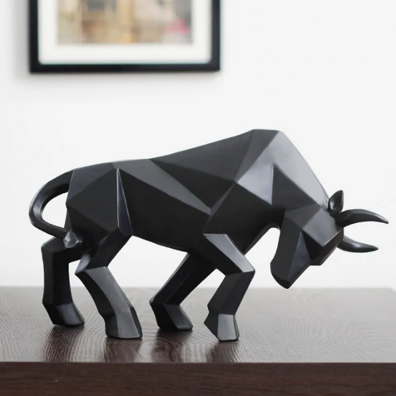 Черная пантера скульптура Геометрическая полимерная леопардовая статуя декор