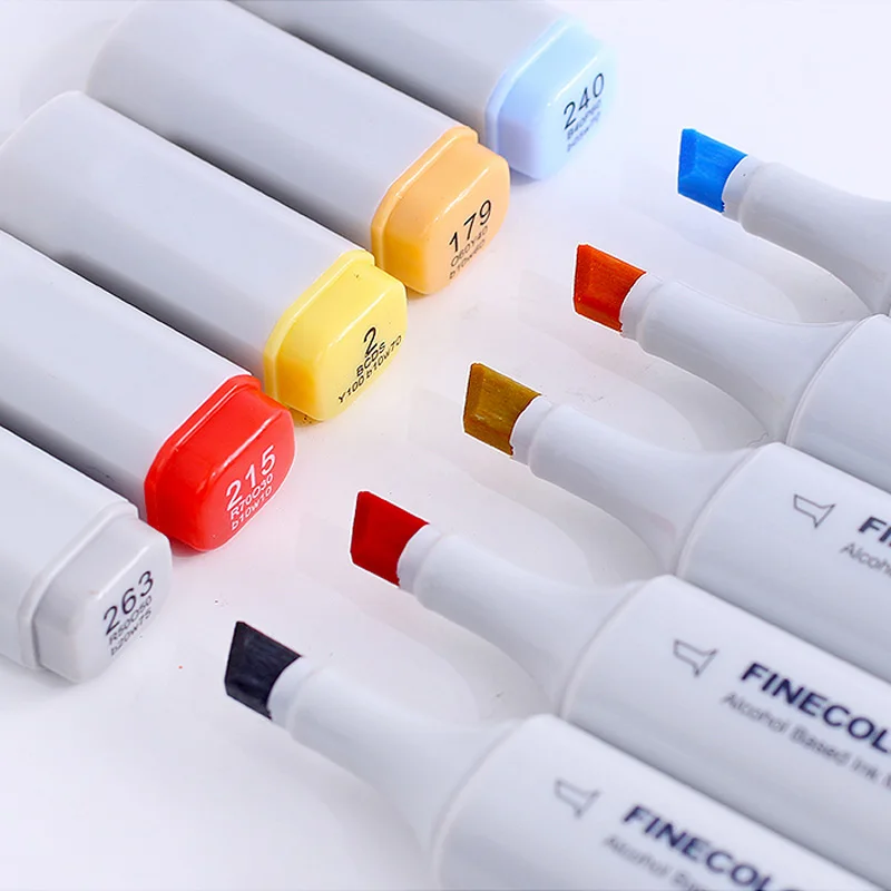 Finecolour 240 цветов двойной Наконечник Ручка для рисования набор EF100 начальной Twin