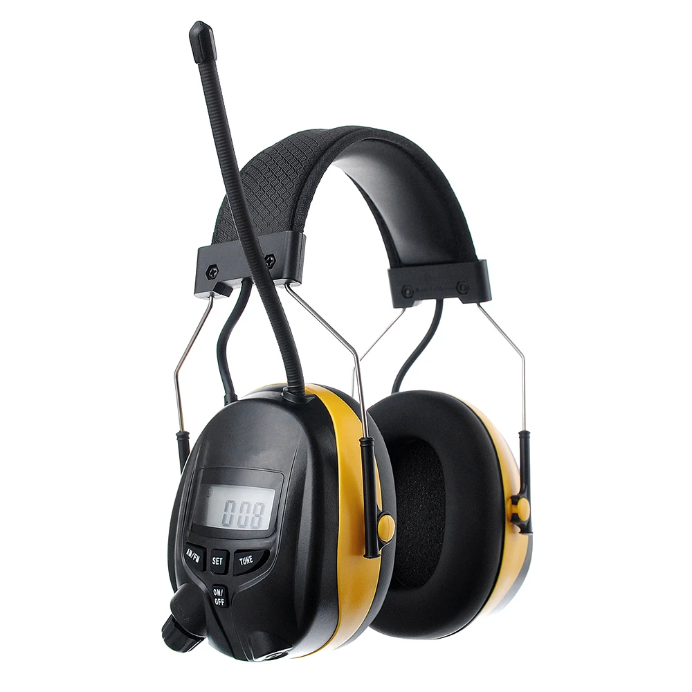 NRR 25dB MP3 AM FM радио Защита слуха наушники для ушей электронный ушной протектор шумоподавление защитные наушники для работы