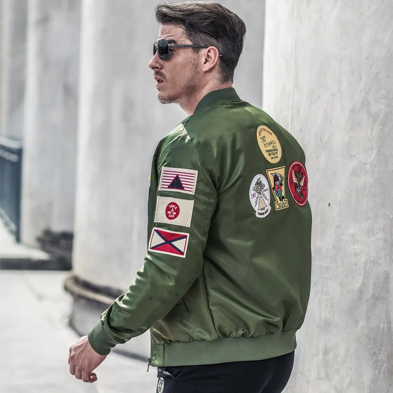 Куртка мужская летная Бомбер пилот ВВС брендовая одежда весна осень|force jacket|jacket