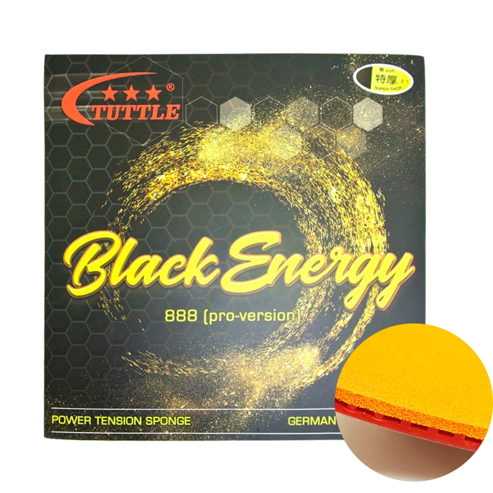 ITTF Tuttle Black Energy 888 немецкая губка для торта 40+ резина для настольного тенниса, резина для пинг-понга