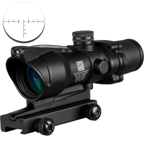 Trijicon ACOG 4X32 волокно источник красный с подсветкой прицел черный цвет тактический Охота прицел - Цвет: BR-CHEVRON