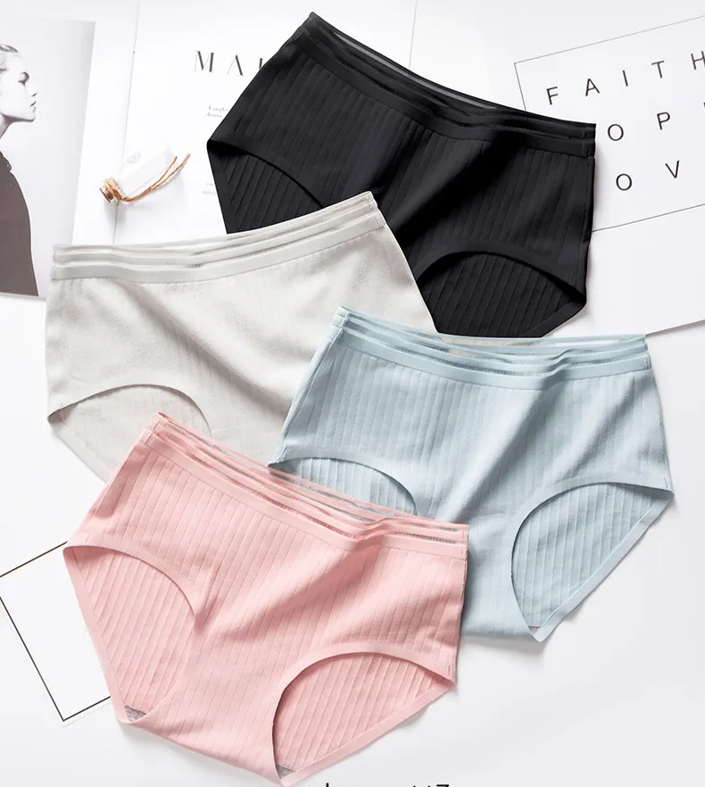 Хлопковые женские трусы с высокой талией нижнее белье бесшовное женское