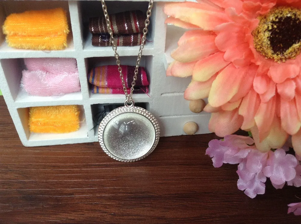 30 комплектов посеребренный поднос с подвеской и стеклянными купольными