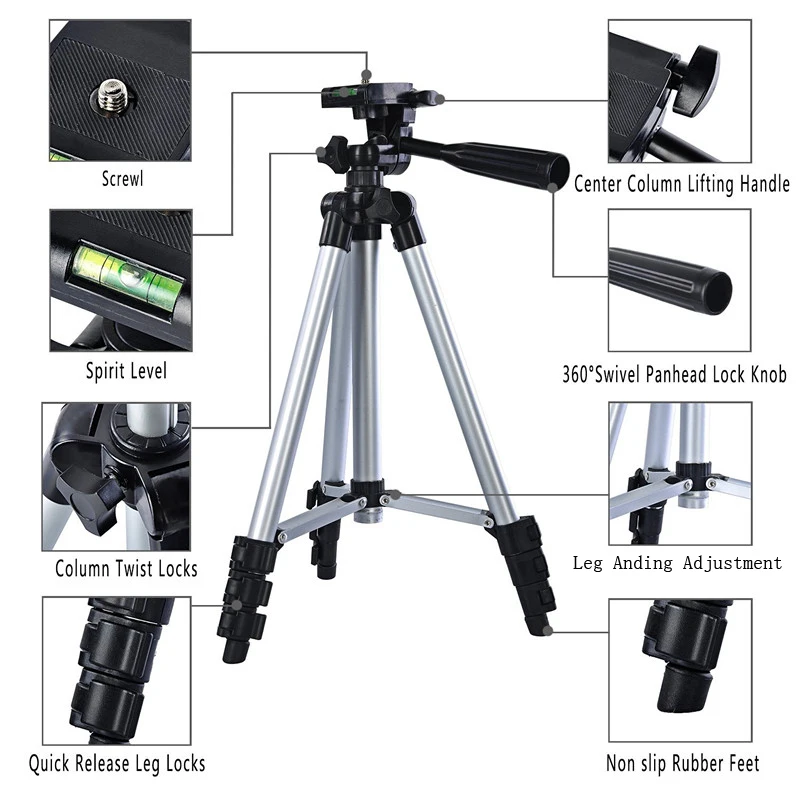 Легкий алюминиевый мини штатив с 4 секциями Универсальный для камеры фото Gorillapod