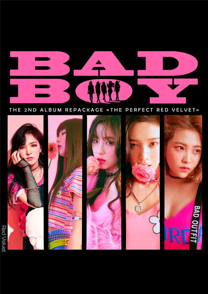 Светло-серый Идеальный Красный бархат Bad Boy настенные плакаты Наклейки K-pop украшение дома высокой четкости - Цвет: Светло-серый