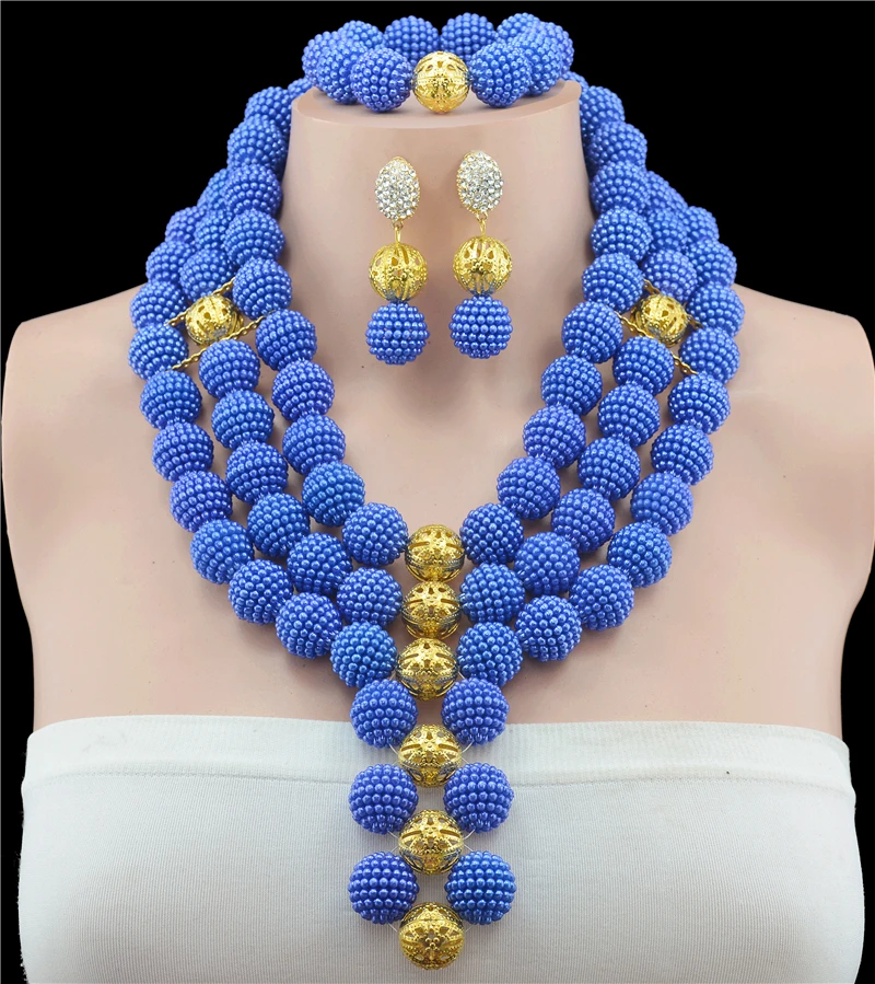 2016 модные нигерийские Свадебные африканские Бусины Ювелирные наборы костюм