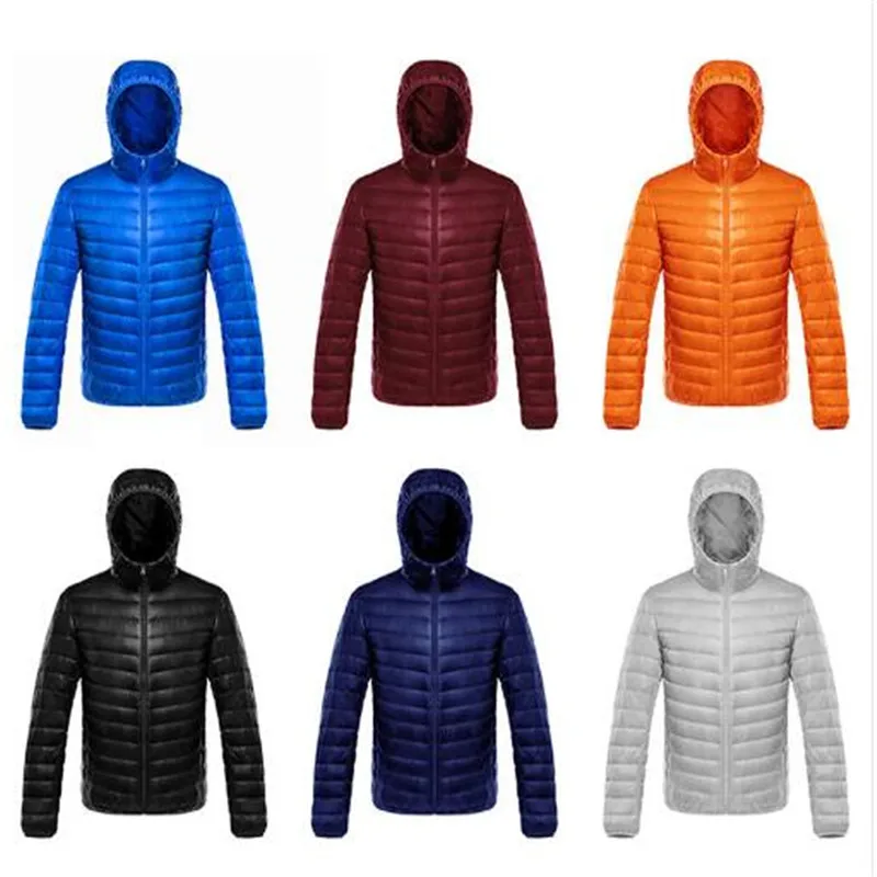 Мужская парка Ультралегкая зимняя куртка пуховик из белого утиного пуха с