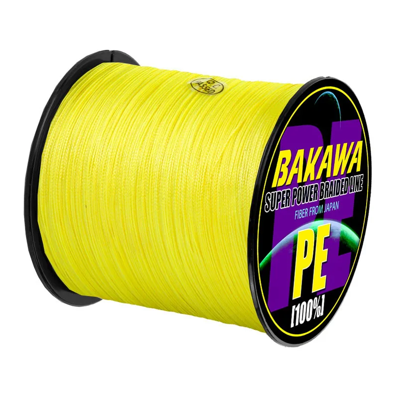 4 Braid YELLOW 300M BAKAWA 300 м 4 нити супер сильные PE плетеные лески многофиламентные лески для ловли карпа трос шнур Pesca Peche 10LB - Цвет: 4 Braid YELLOW 300M