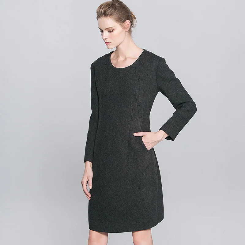 Pokwai миди Винтаж осень платье бутон 2017 женская обувь Элитный бренд Костюмы с