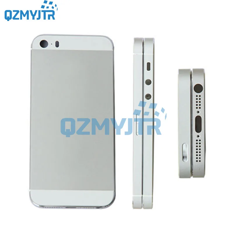 4," для iphone 5s крышка батареи задняя крышка Корпус задняя дверь Чехол средняя рамка Шасси с боковой сборка кнопок для iphone SE 5SE - Цвет: 5s siliver