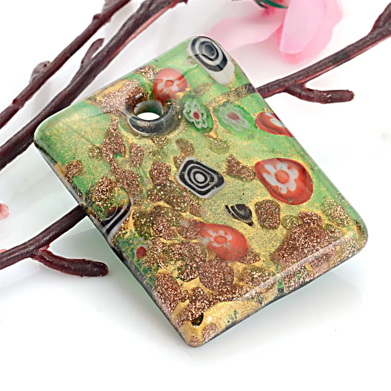 Лидер продаж 6 цветов лэмпворк стекло прямоугольник золотая пыль и серебряная