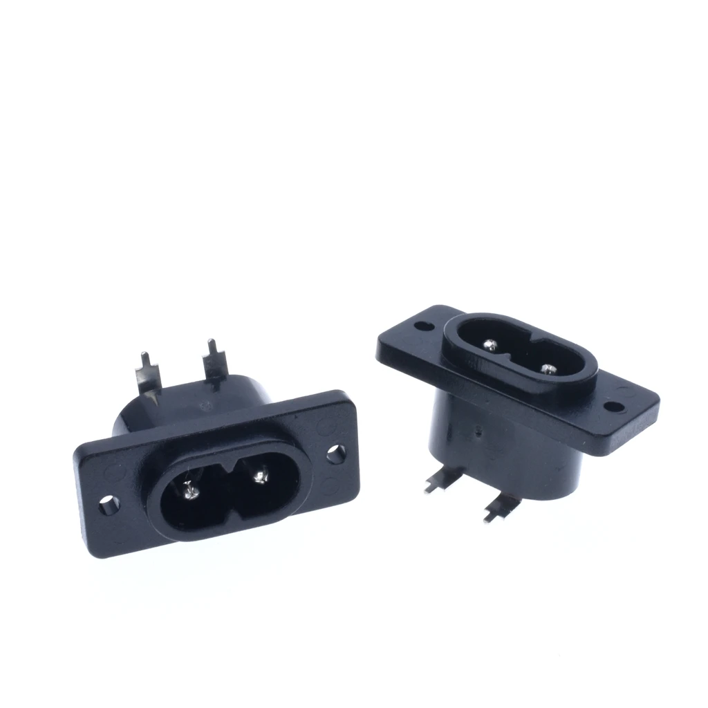Правый угол AC250V 2.5A 5 шт. 2Pin IEC 320 C8 Резьбовая оправа гнездо входа AC 005B|Электрические