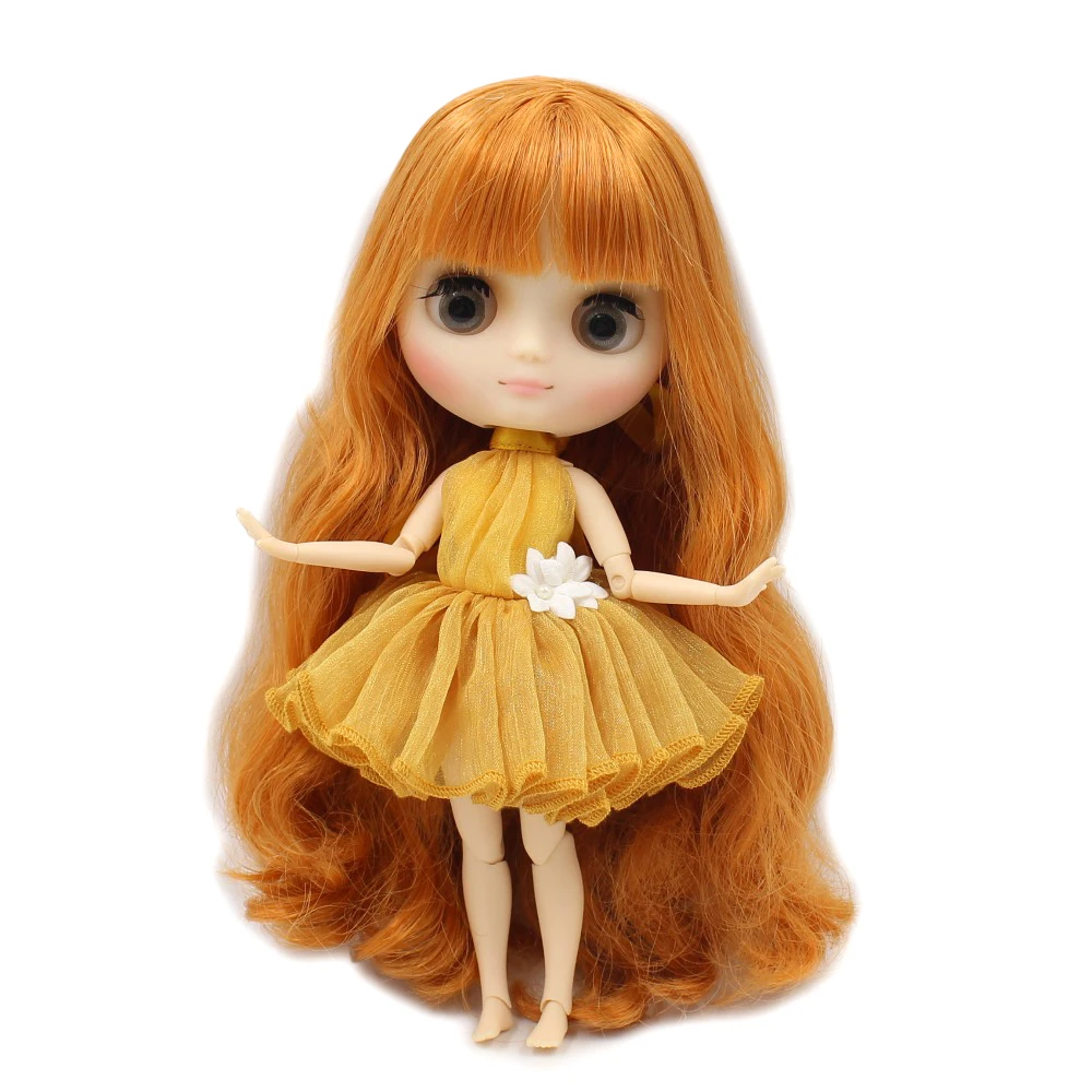 Blyth middie кукла 1/8 20 см матовое лицо соединение тела оранжевые волосы с челкой/бахромой Подарочная игрушка BL0145
