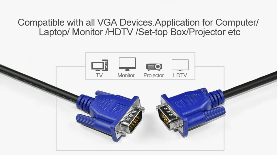 1080P VGA к VGA компьютерный монитор Удлинительный Кабель VGA кабель HD 15 Pin кабель «Папа-папа» шнур Медная линия для портативных ПК