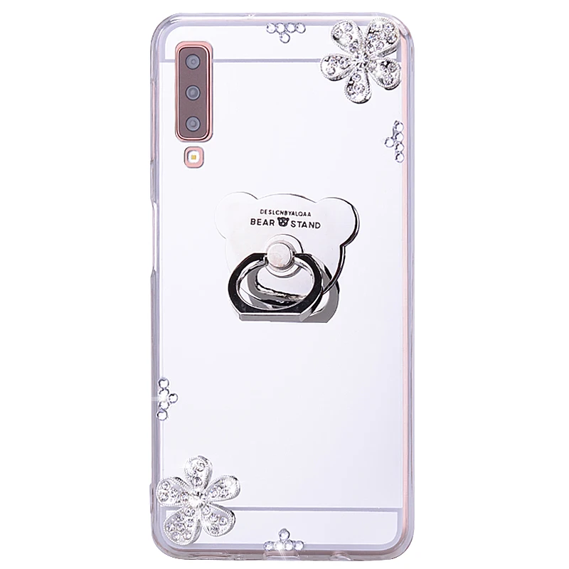 Для Galaxy A50 чехлы для телефонов роскошный зеркальный блестящий Кристальный