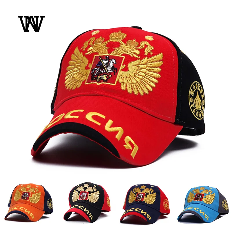 Золотая двуглавая Орлиная Мужская бейсболка с флагом России из хлопка женская