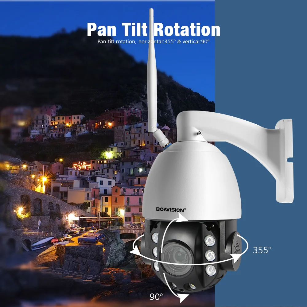 HD 1080P wifi PTZ ip-камера наружная 10X/20X зум 2MP Беспроводная скоростная купольная камера двухстороннее аудио белый свет 80 м ИК P2P приложение CamHi