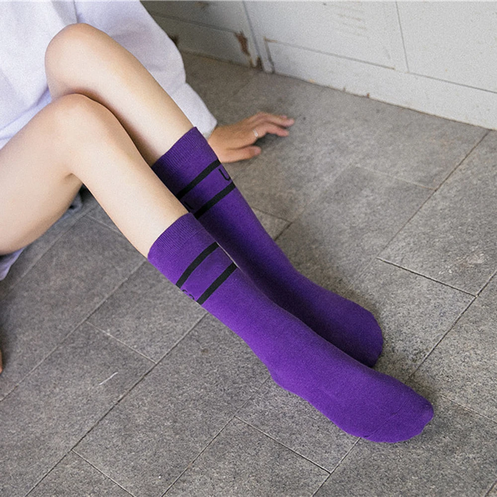

Cotton Letter Printed Sock High Skateboard 1 Pair Mens Women Athlete Sports Socks Harajuku Mid Tube Socks Europe America Casual