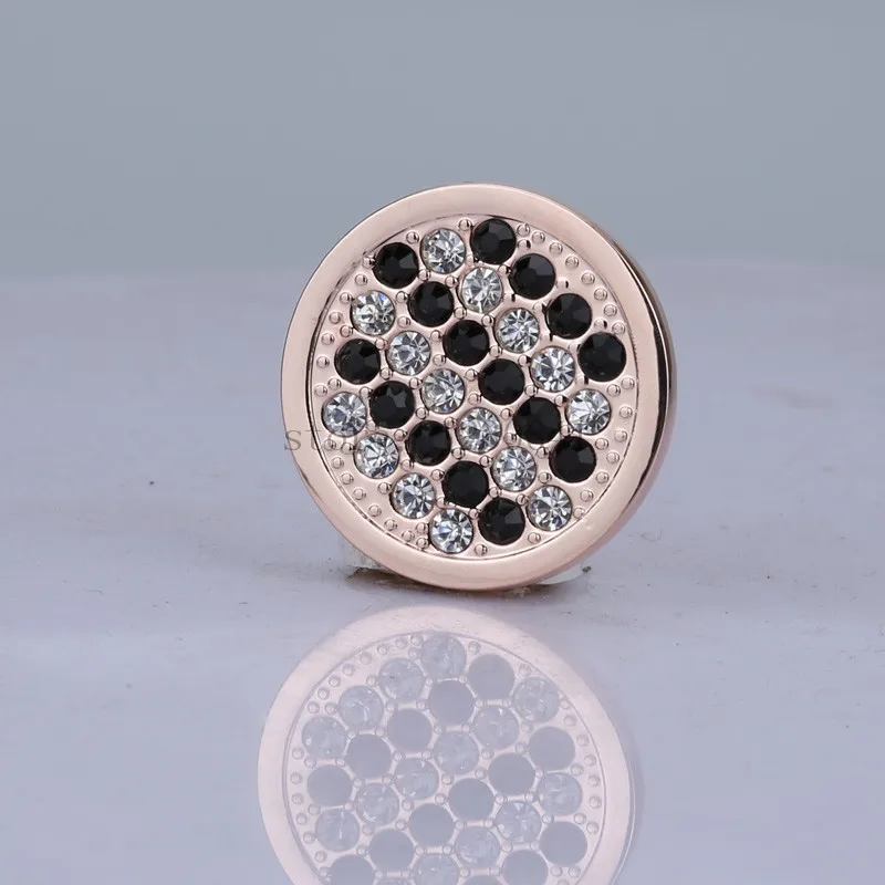 My 33 мм кулон для монет черный белый серебристый цвет горный хрусталь держатель