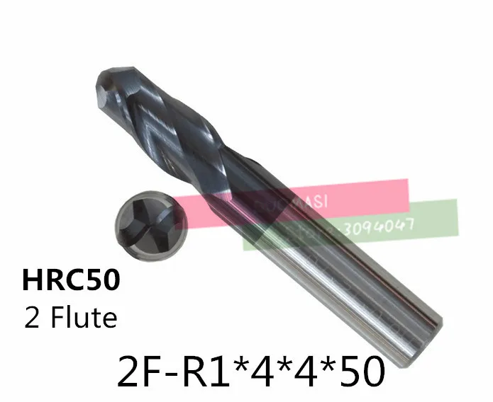 Фрезы 2f r1.0*4*4*50 карбидные концевые фрезы квадратные плоские покрытие: нано пенка