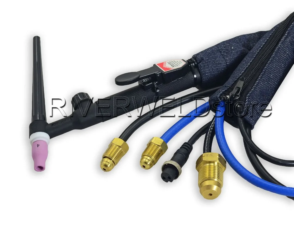 WP-20FV-25 TIG Welding Torch Complete Flexible With Valve Water Cooled 7.6 Meters 25 Feet