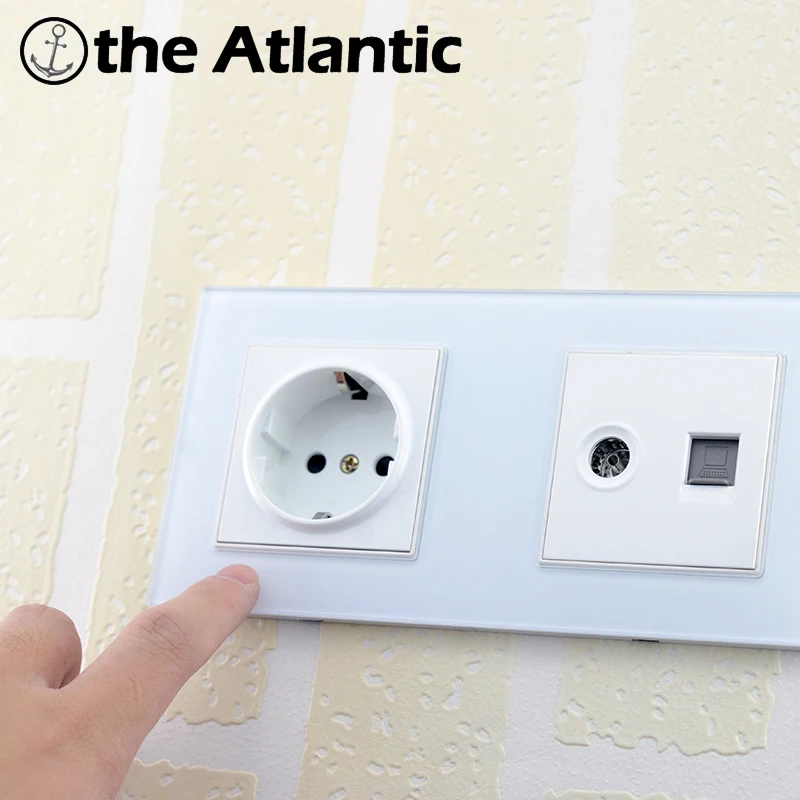 Электрическая розетка+ USB, ТВ, RJ45, HDMI Двойной поп-розетка переключатель настенная розетка закаленное стекло панель USB настенная розетка