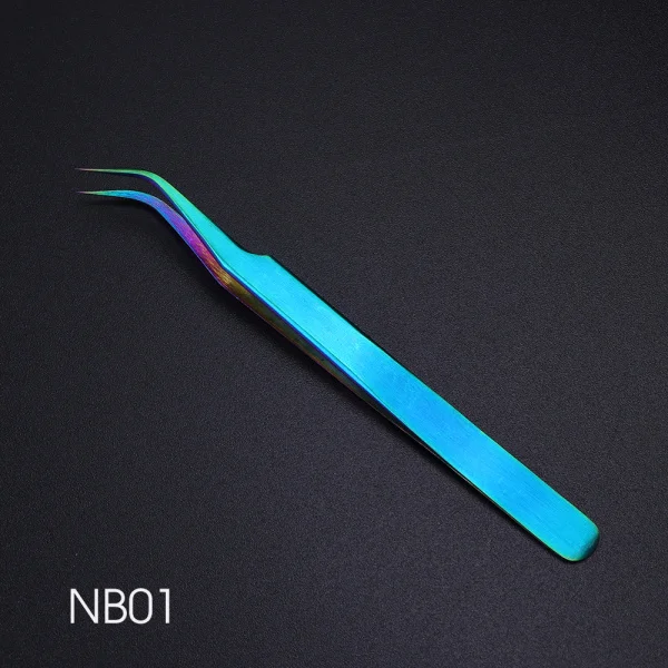 NB01 1 шт. Пинцет для ресниц Хамелеон из нержавеющей стали, изогнутые прямые кусачки для ногтей, стразы для наращивания бровей, инструменты LENB01-07 - Цвет: NB01