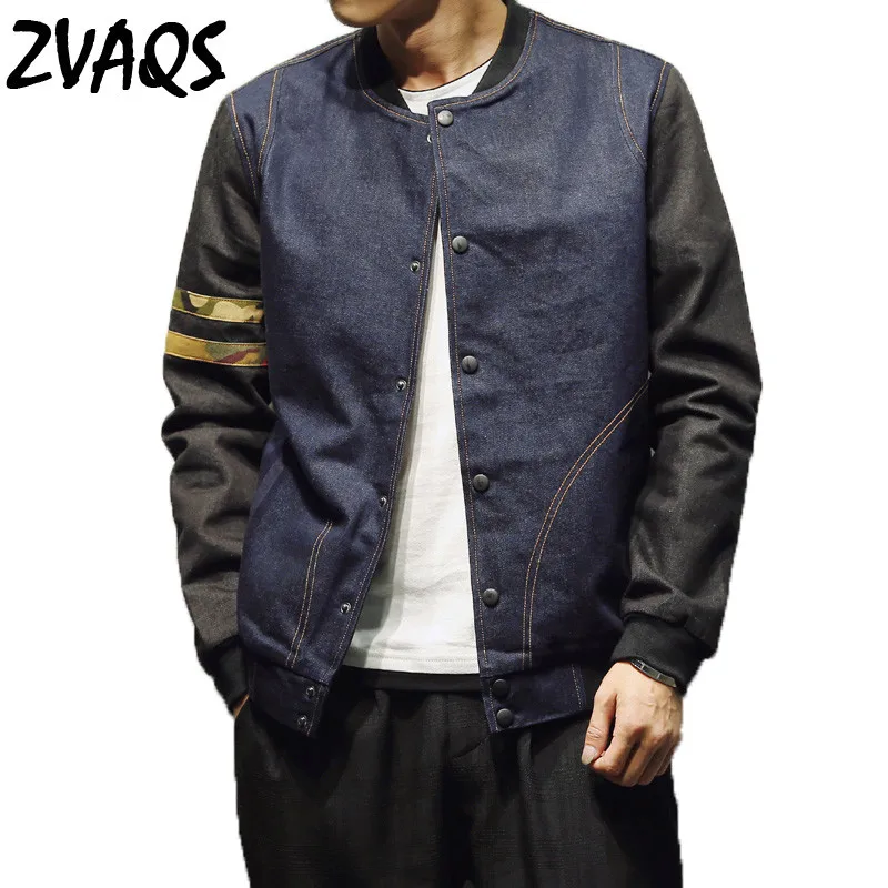 Весенне-осенняя джинсовая куртка для мужчин свободная бейсбольная с