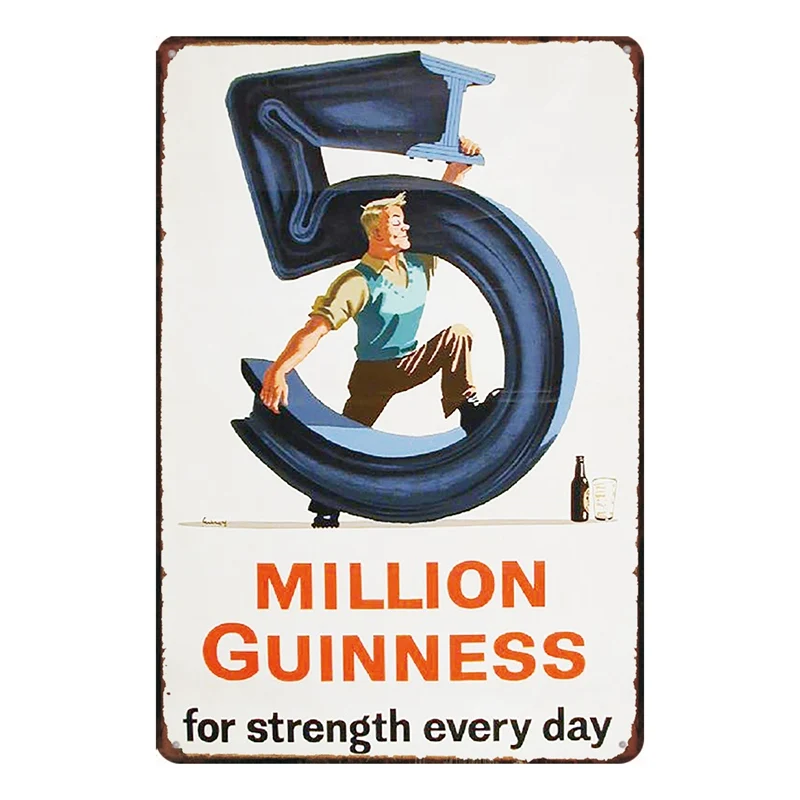 Винтажный металлический жестяной знак Guinness настенный бар домашнее искусство
