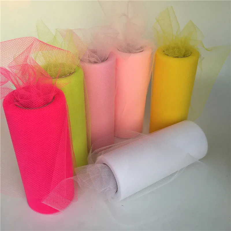 

Tulle Roll (22m/roll)15cm Crystal Tulle Organza Roll Spool Tutu Soft Wedding Christmas Birthday Party Kids Favors Baby Shower