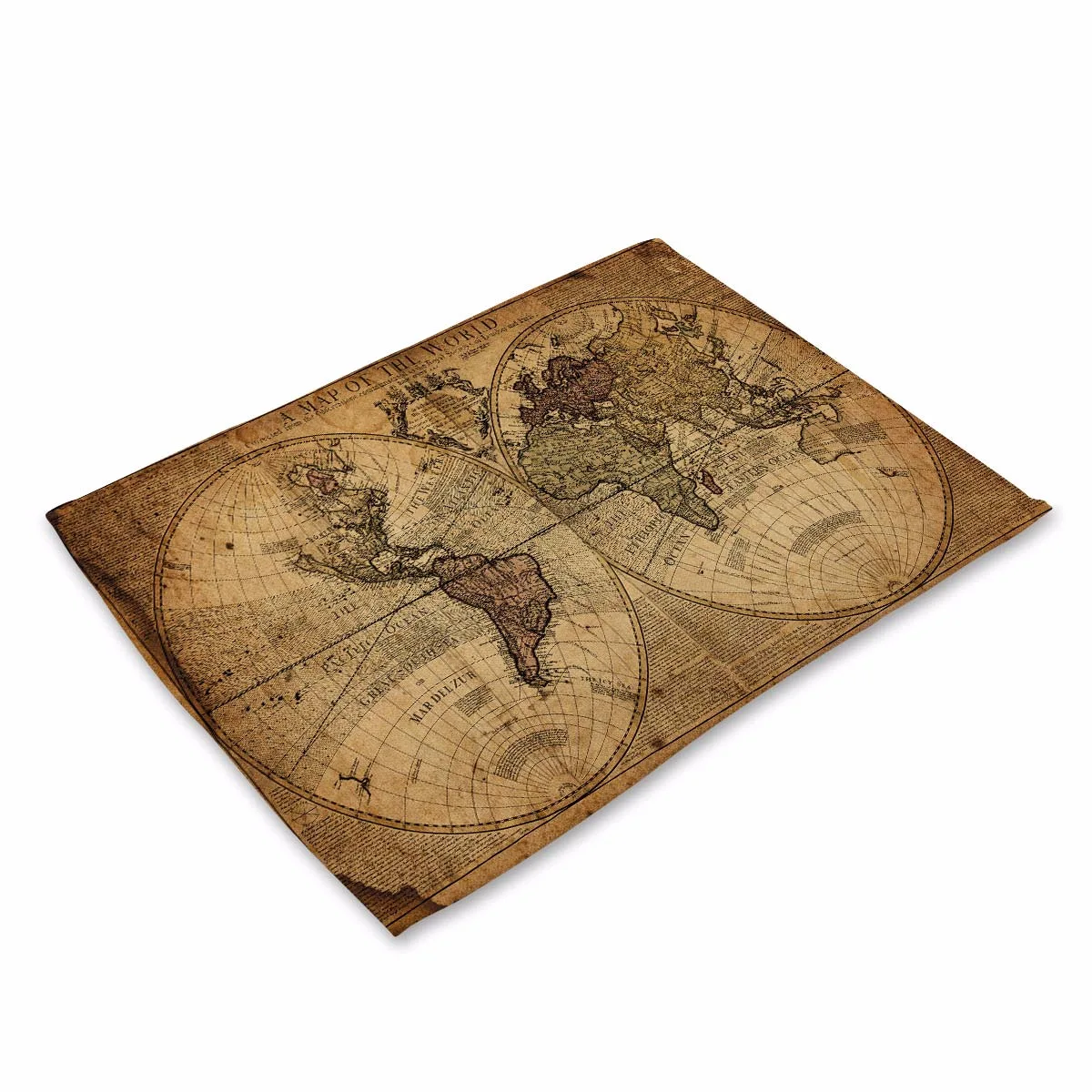 World Map 03 Навигационная карта мира, печатные коврики для обеденного стола, хлопок, лен, ткань, художественные кухонные салфетки, подставка для напитков - Цвет: World Map 03