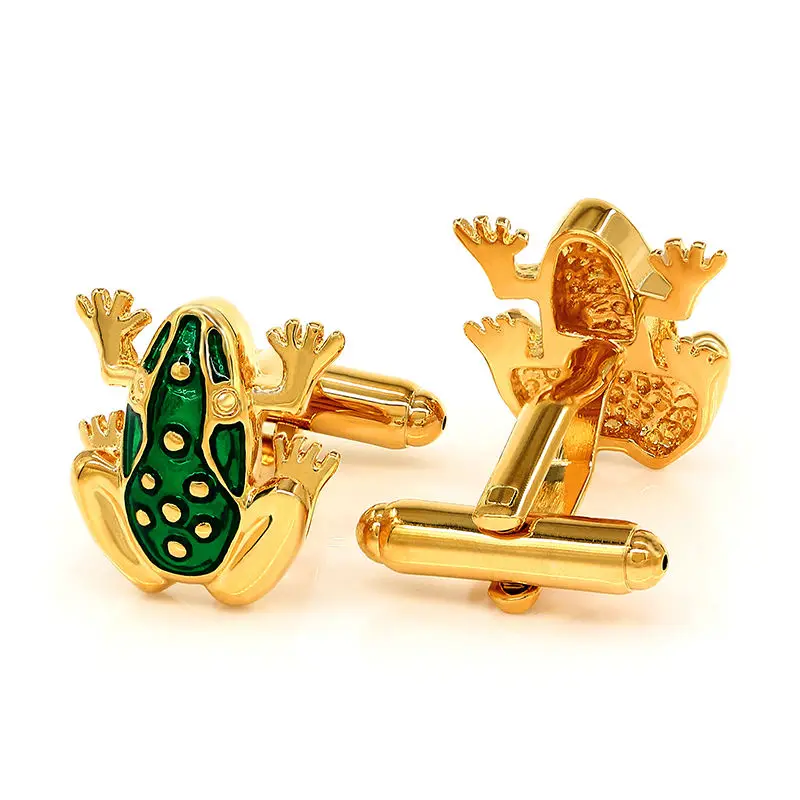 Модные запонки золотого цвета в виде лягушки мужские аксессуары для рубашек