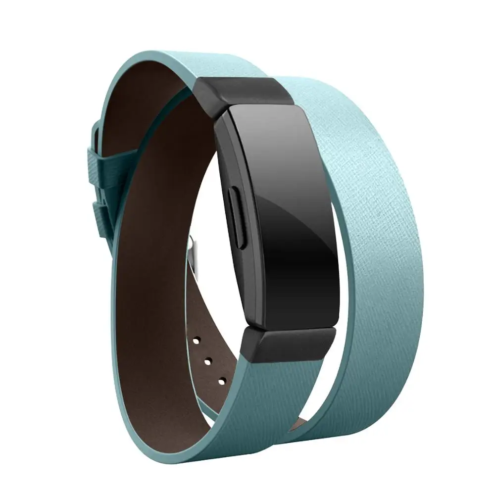 Цветной двойной тур кожаный ремешок для Fitbit Inspire/HR сменный Inspire красный синий