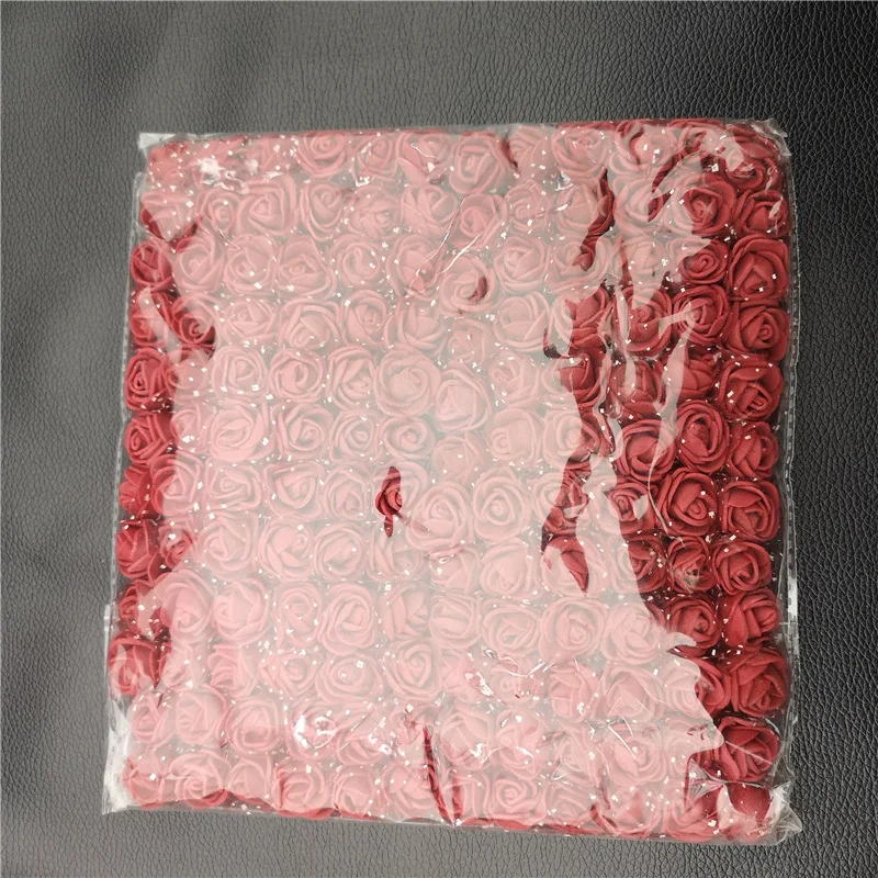 Wine Red 144 шт. 2,5 см пенопластовая Роза голова искусственный цветок букет Свадебная вечеринка украшение дома DIY ВЕНОК коробка аксессуары ремесло поддельный цветок - Цвет: Wine Red