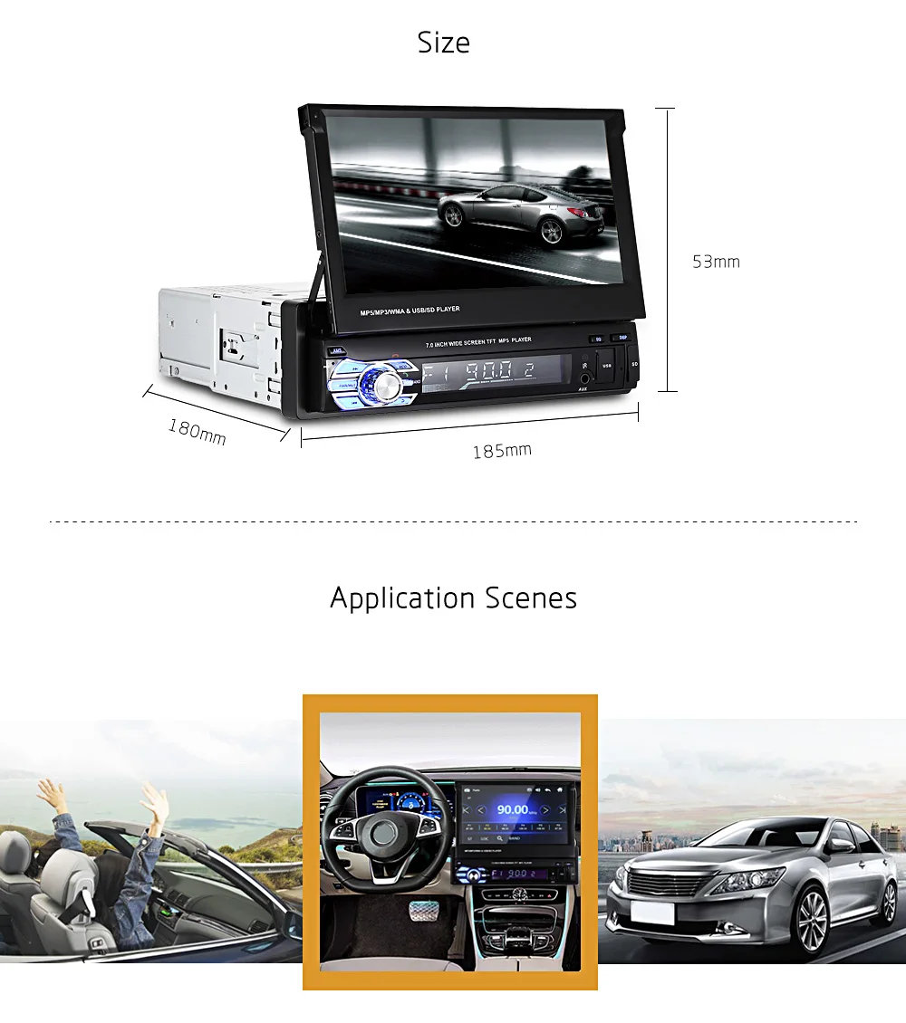 9601 7 0 дюймов MP5 плеер Wince 800x480 TFT lcd экран Автомобильный мультимедийный с Bluetooth FM