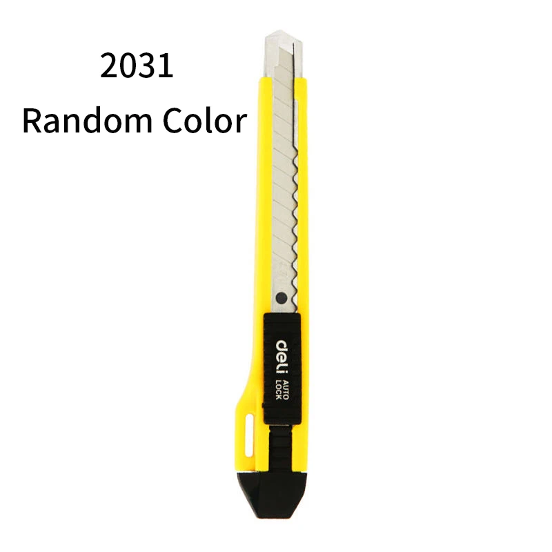 2031 Random color Deli профессиональный резак для бумаги с запасным лезвием большой размер универсальный нож авто-замок карандаши ручка Искусство нож креативные канцелярские принадлежности - Цвет: 2031 Random color