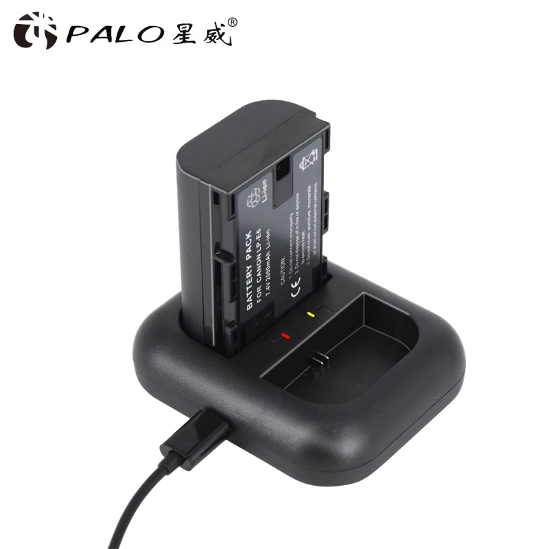 2 шт. LP-E6 LP E6 LPE6 2000 мАч Palo камера батарея + USB двойное зарядное устройство для Canon EOS 5DS