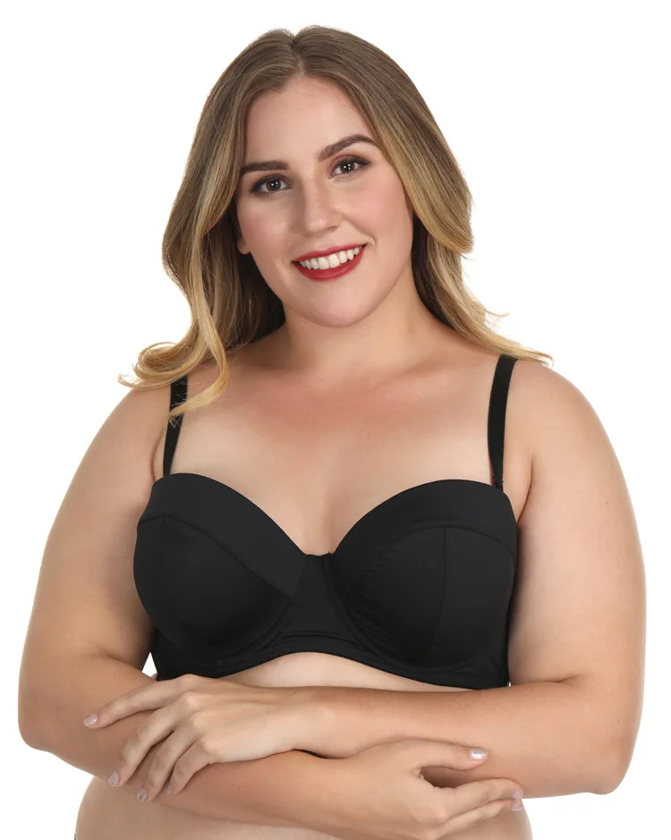 Женский невидимый бюстгальтер без бретелек большого размера на косточках 1/2